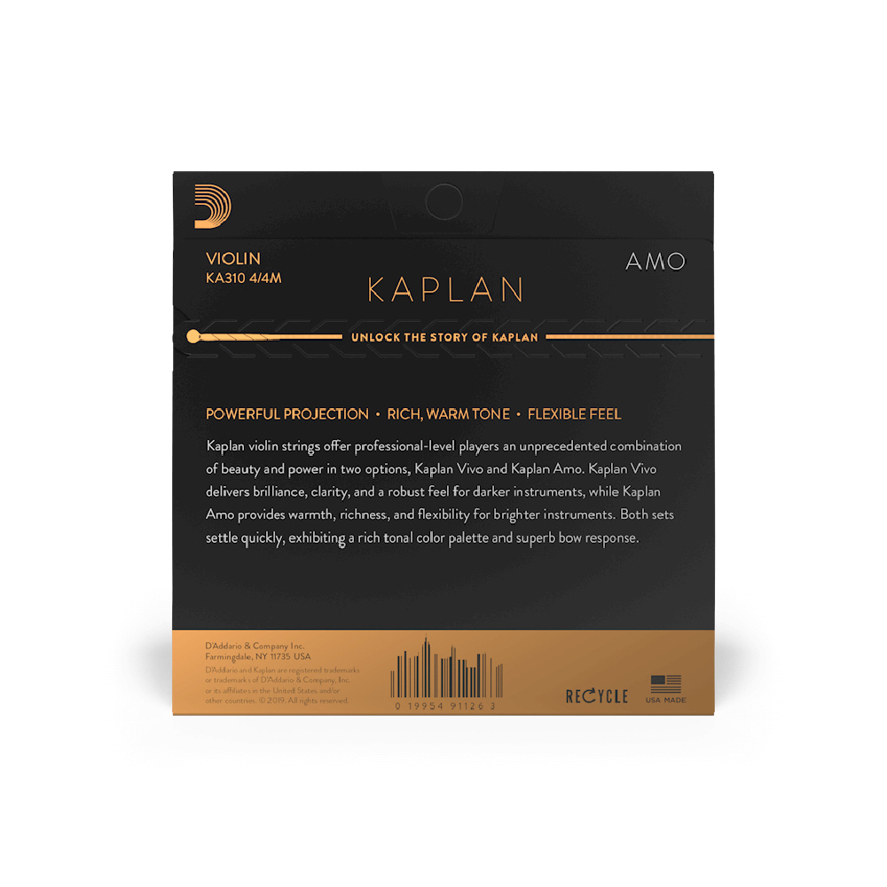 DADDARIO KA310 4/4M KAPLAN AMO Keman Takım Tel - Medium Tension